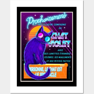 Le Chat Violet (Le Chat Noir Vaporwave Parody) Posters and Art